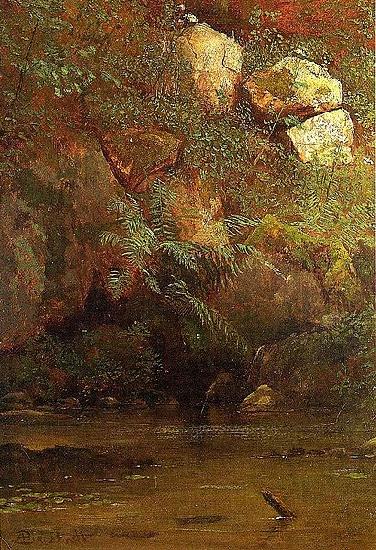 Albert Bierstadt Ferns_and_Rocks_on_an_Embankment china oil painting image